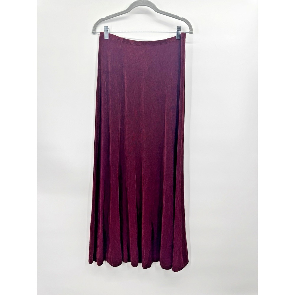 Whimsigoth Burgundy Small Maxi Skirt Flowy Stretch Fairy Grunge Jewel Tones Goth